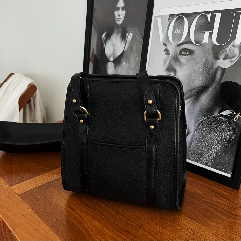 VINTAGE DOONEY AND BOURKE RESTORED BLACK LEATHER COLLECTORS BAG - Picture 6 of 12
